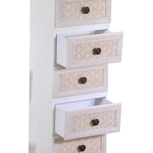 Mobiletto in legno Losanna 6 cassetti crema cm29x23h95