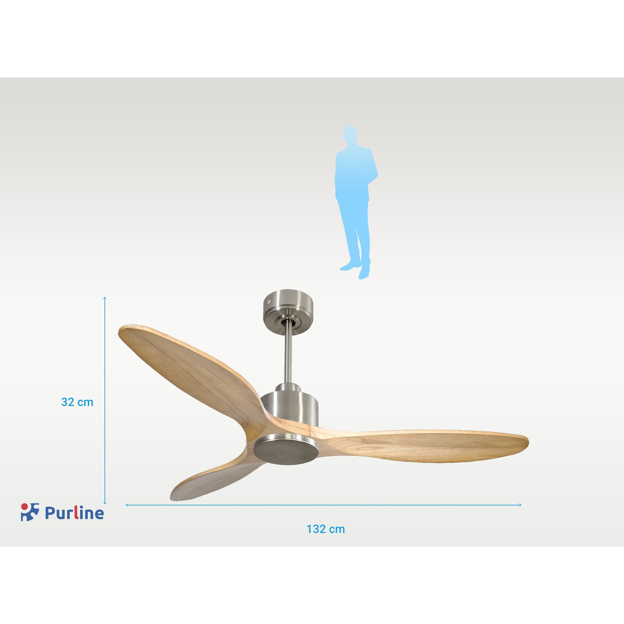 Ventilador de techo Reversible Termostato Wifi Motor DC Techos Inclinados Mando a Distancia Hypersilence Memoria SalamisD132C0364984 PURLINE