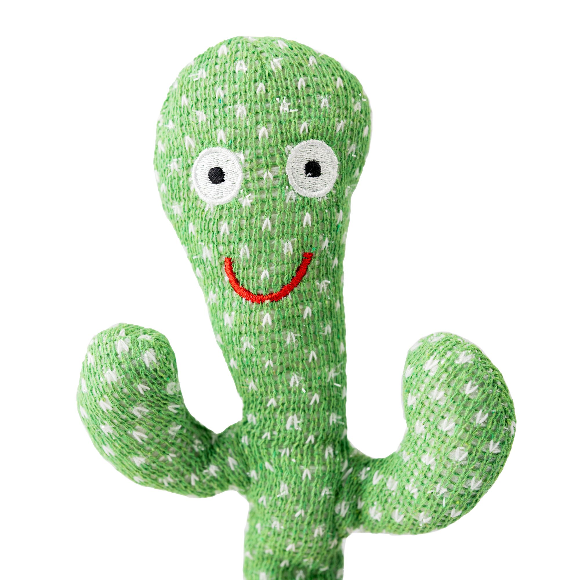Cactus ballerino e chiacchierone ricaricabile con musica e LED - verde/grigio/giallo - 9 x 34 x 10