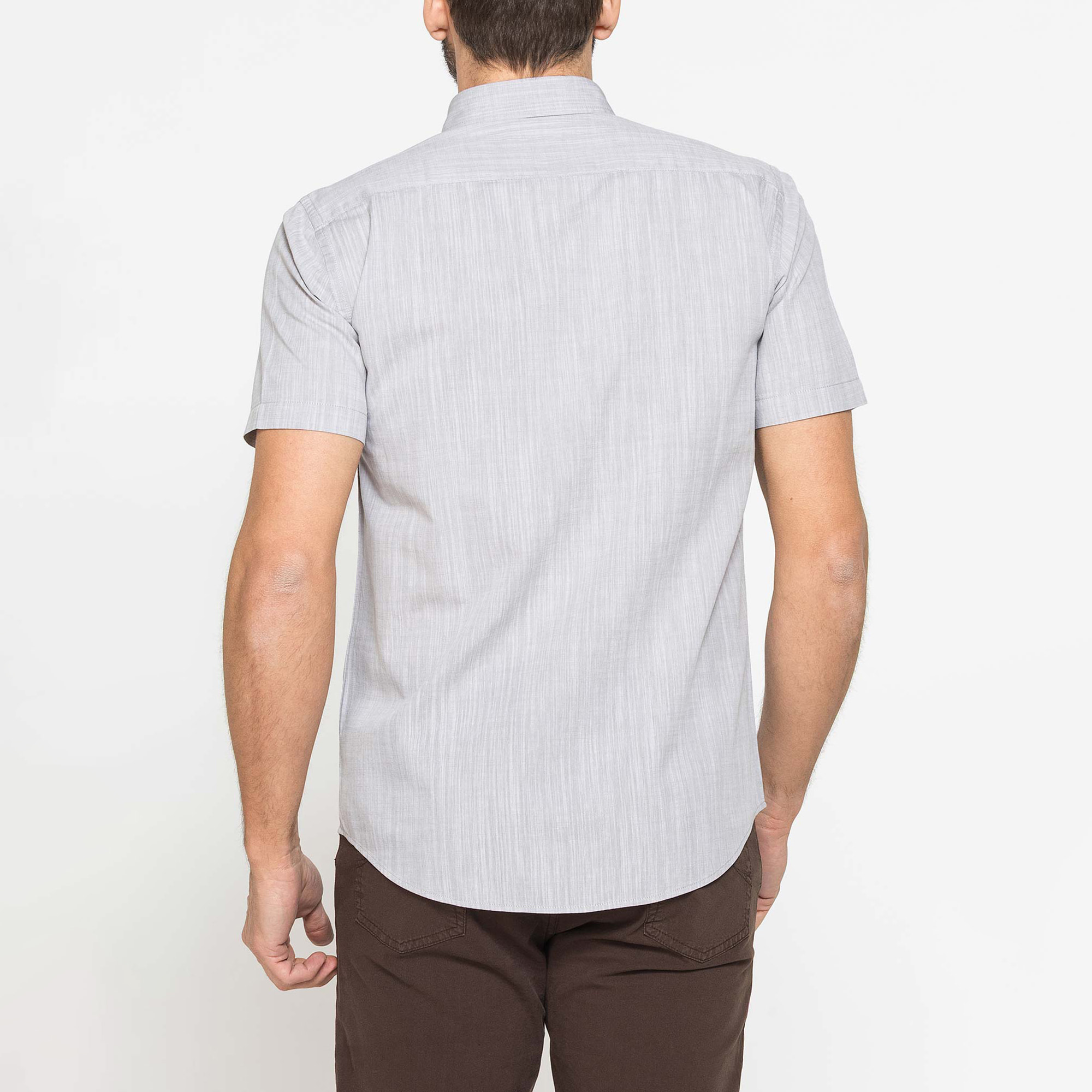 CAMICIA IN COTONE FIAMMATO EFFETTO LINO