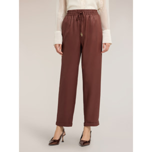 Motivi - Joggers in lyocell laminato - Marrone