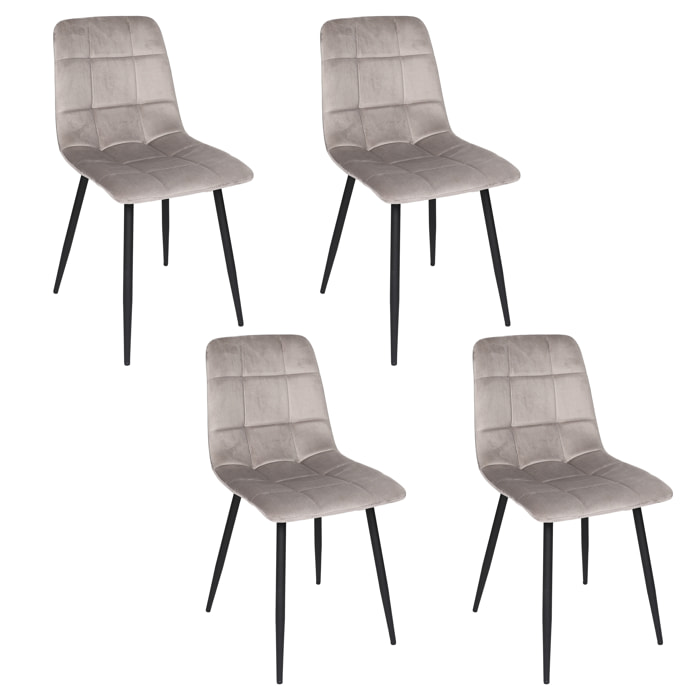 Chaise Mateo Taupe - Lot De 4