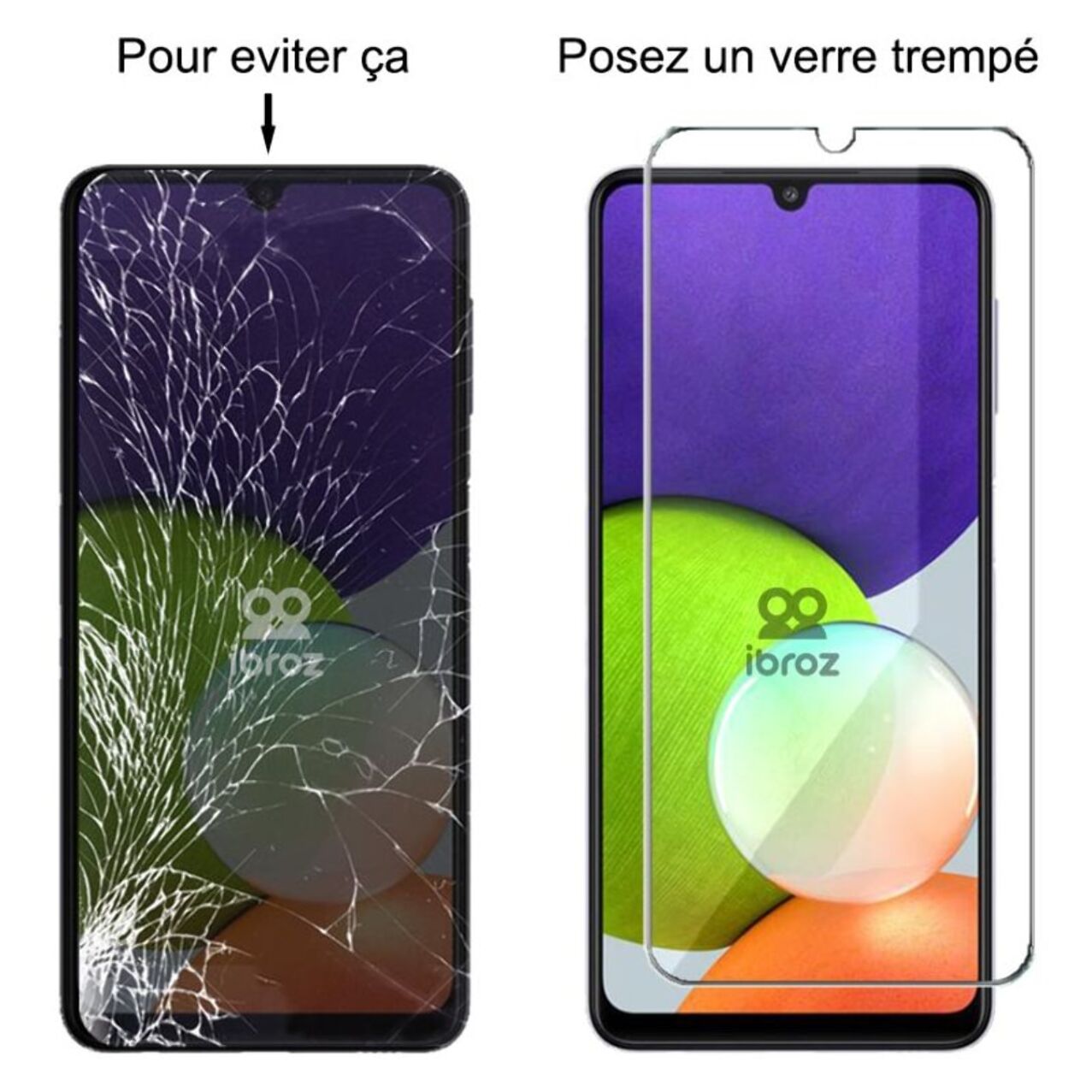 Protège écran IBROZ Samsung A22 4G Verre trempe x3