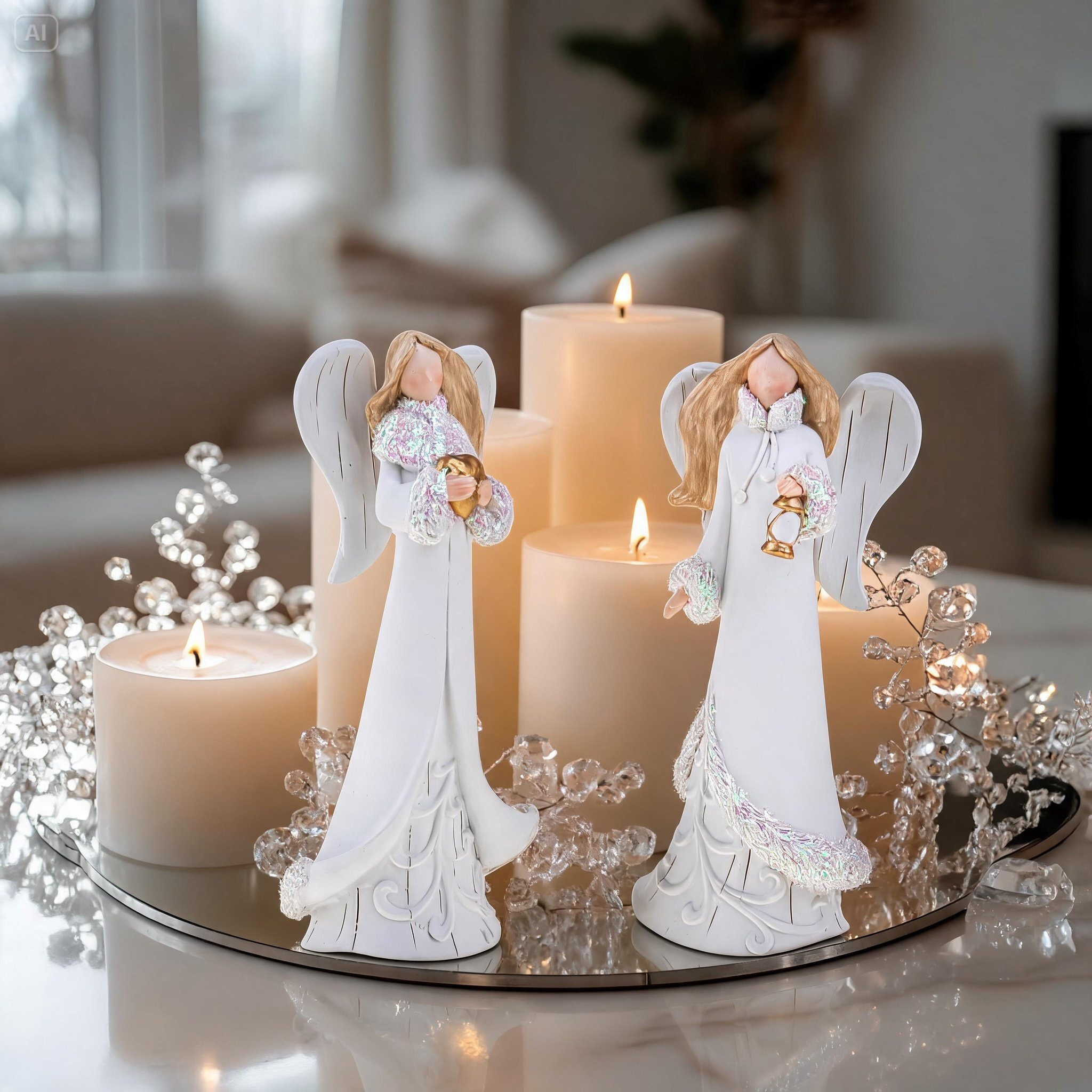 angeli con glitter - Pezzi 2 - BIANCO - Bianchi Dino SpA