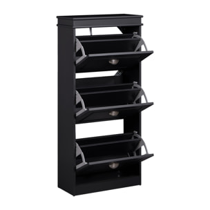 Mobile scarpiera grigia con 3 ribalte verticali 53x24x117 cm compatta- Vittoria