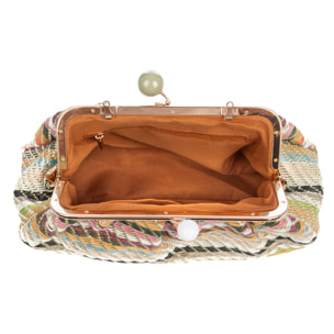 Boesio Borsa a tracolla Donna. Realizzata in rafia sintetica intrecciata.