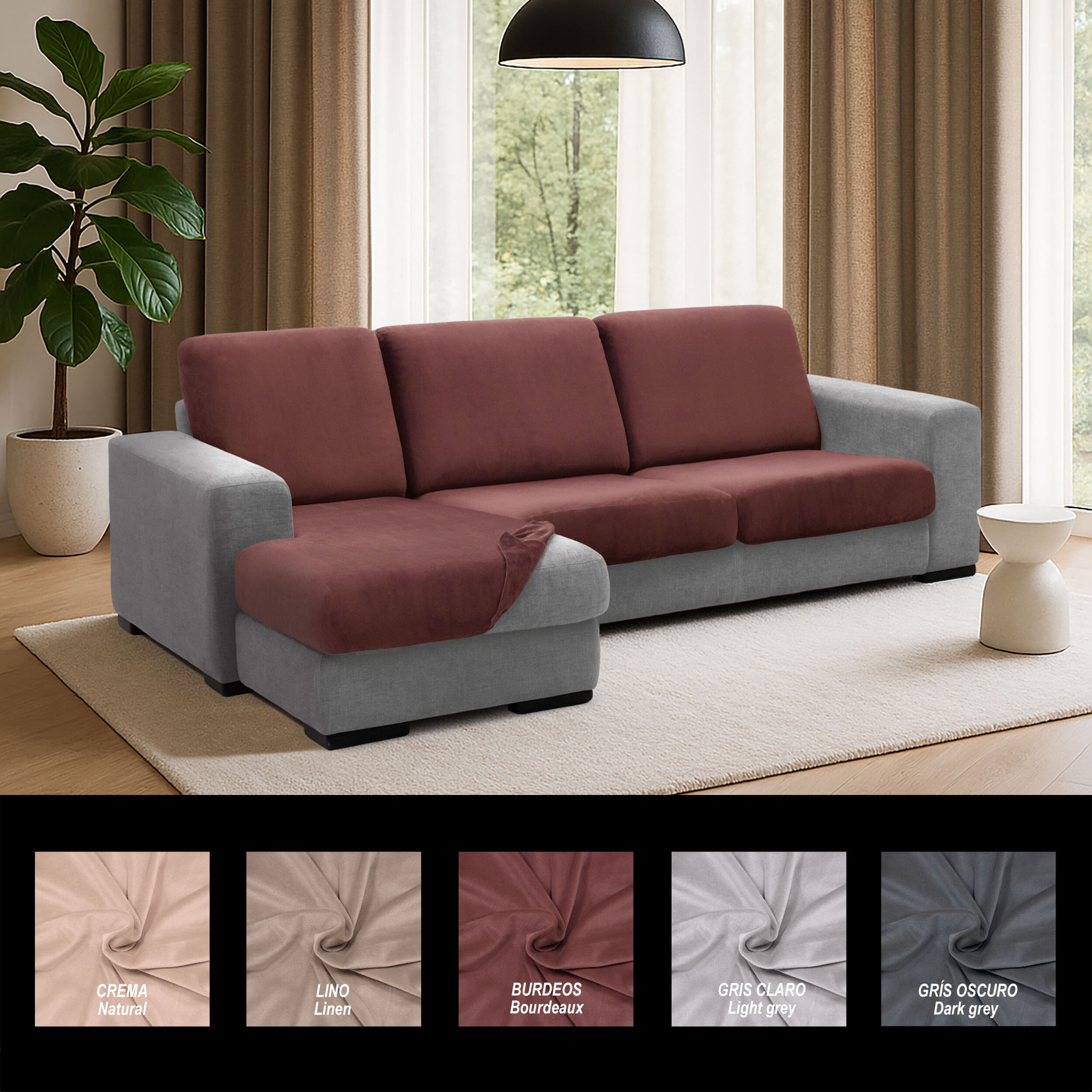 Funda TERCIOPELO ANTIMANCHAS para ASIENTO y RESPALDO modelo VERONICA