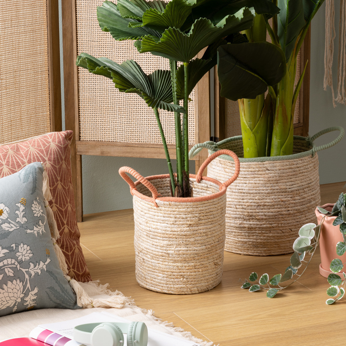 2 paniers "Wild" beige