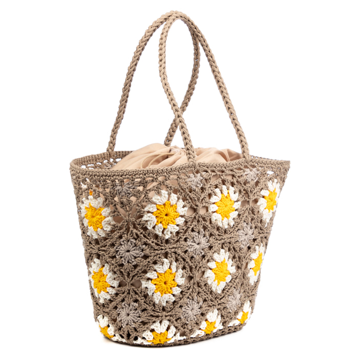 Basento Borsa a spalla Donna. Realizzato in cotone tessuto a mano.