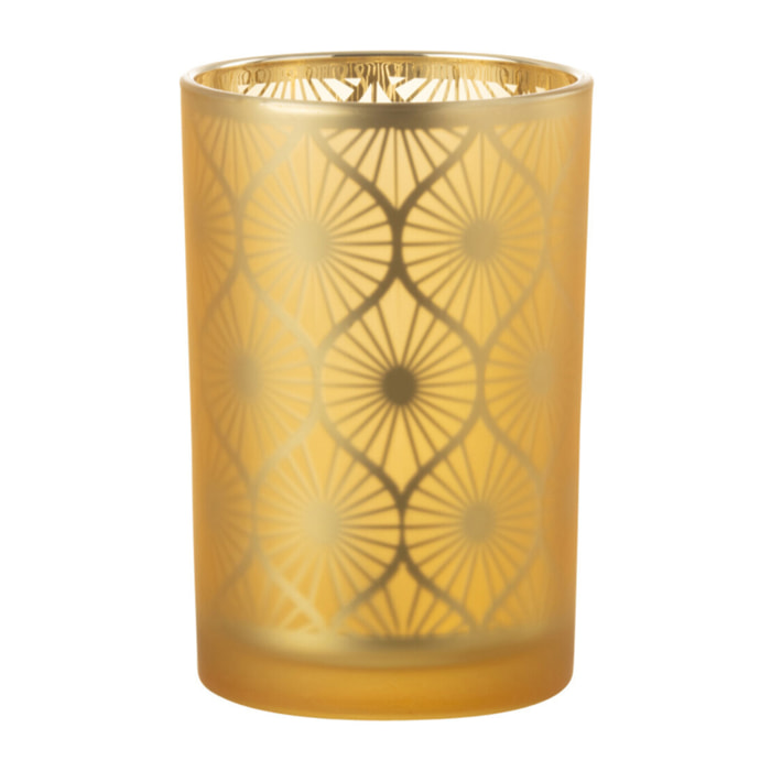 J-Line photophore Losange Fleurs - verre - jaune - large