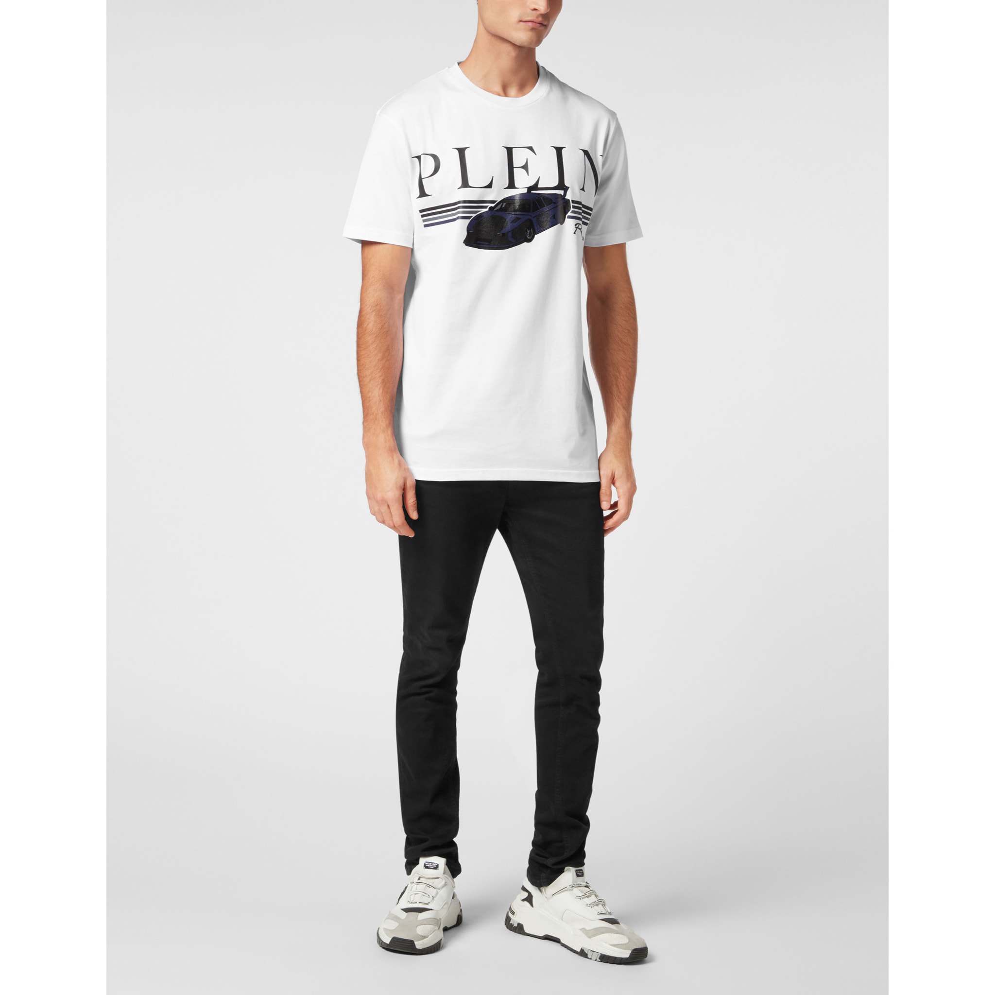 PHILIPP PLEIN Camiseta de cuello redondo y manga corta RACING