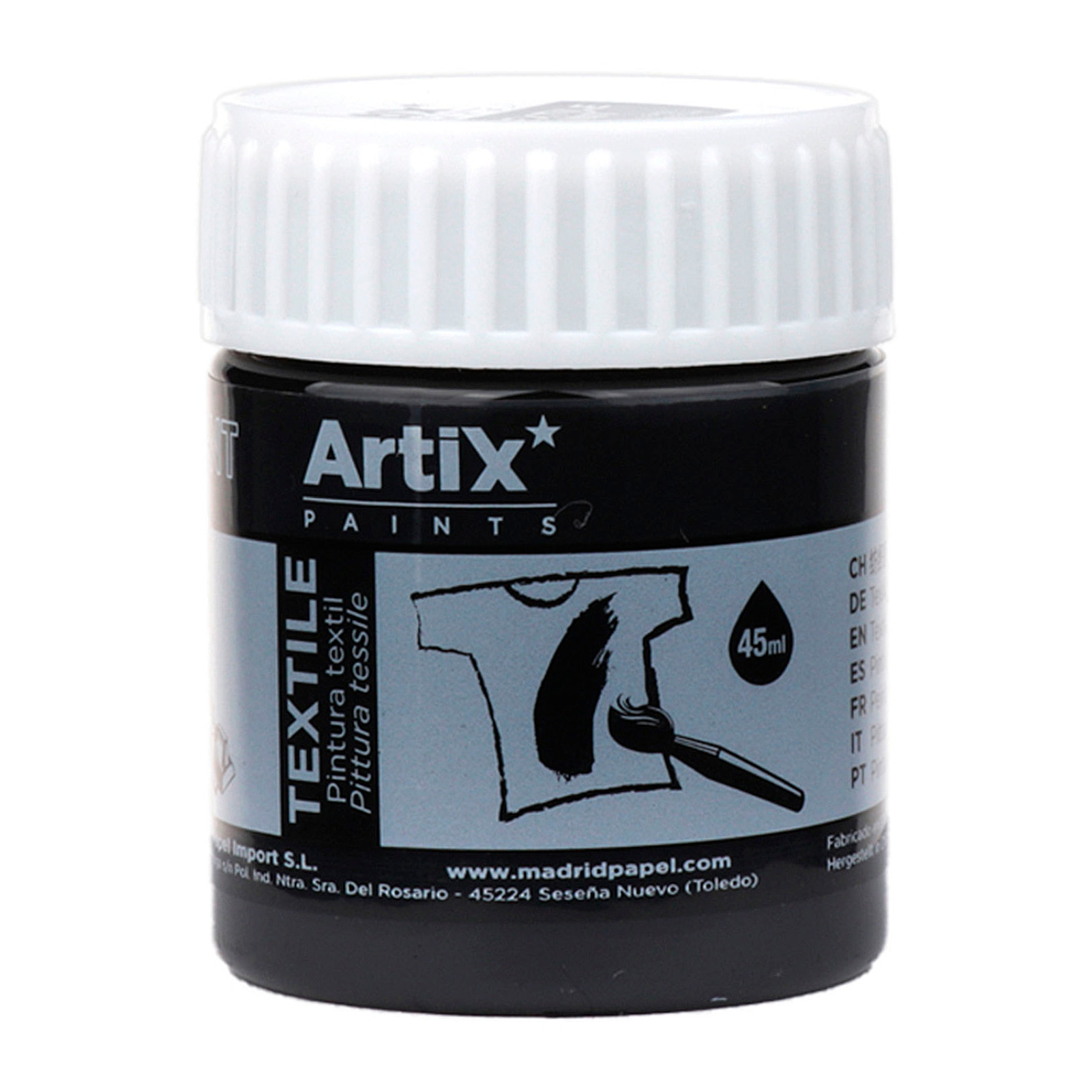 Pack 6 Uds. PITTURA TESSILE NERA 45 ml