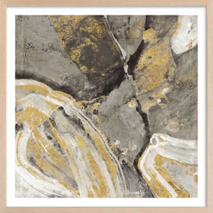 Poster Rivière d'or Affiche + cadre en bois - Chêne