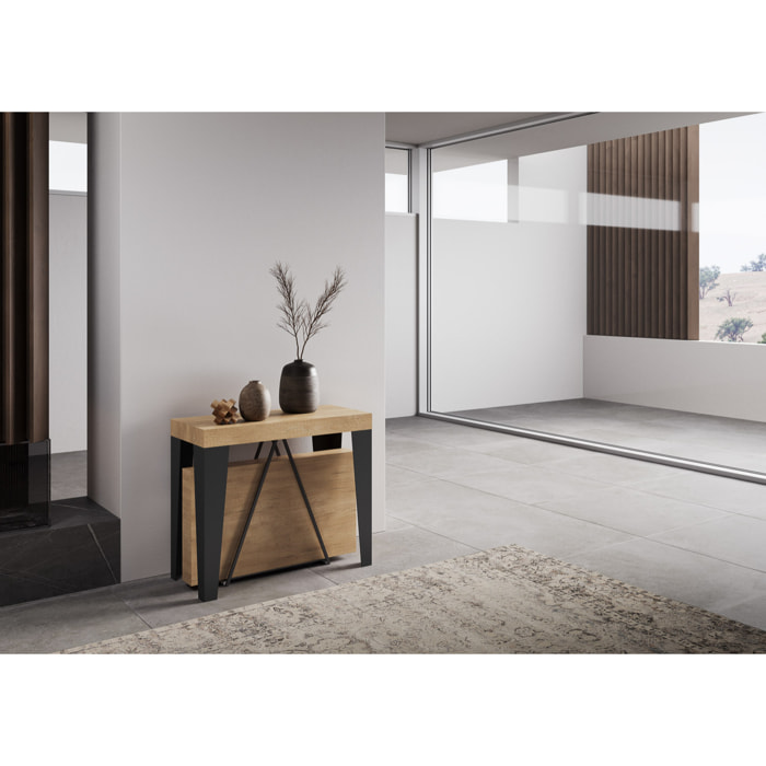 Consolle allungabile 90x40/196 cm Algo Small quercia natura telaio antracite