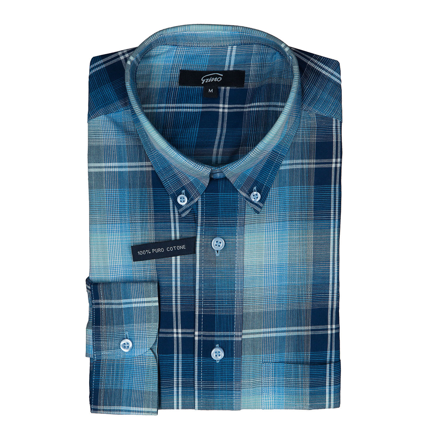 Camicia GRINO quadro grande turchese
