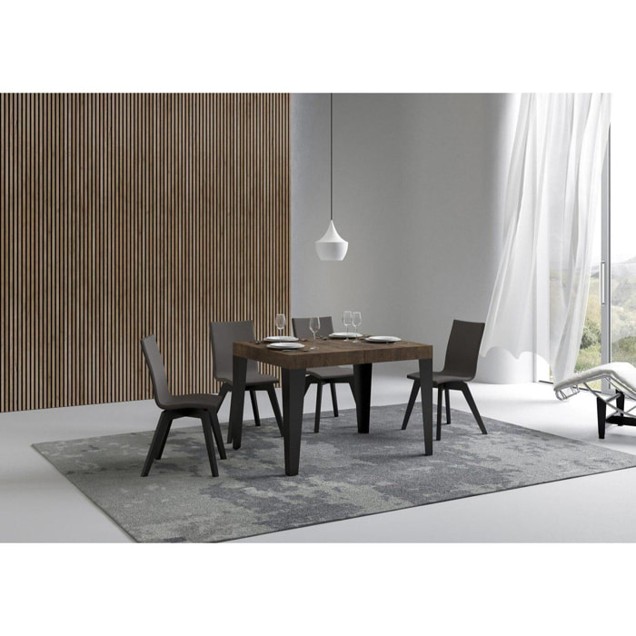 Mesa extensible 70x110/194 cm Flame Nogal estructura Antracita