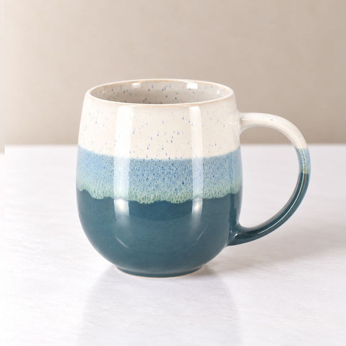 Lot de 6 mugs bleus en grès 44cl RIGA