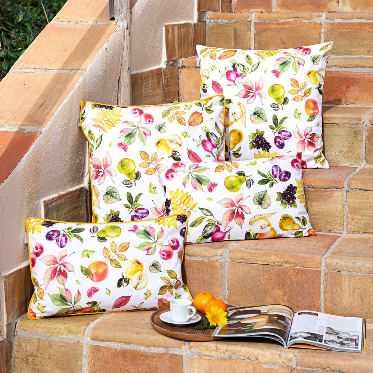 Lot de 2 housses de coussin en coton imprimé SELLA- multicolore