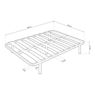 Somier láminas RX Graphite - Con patas