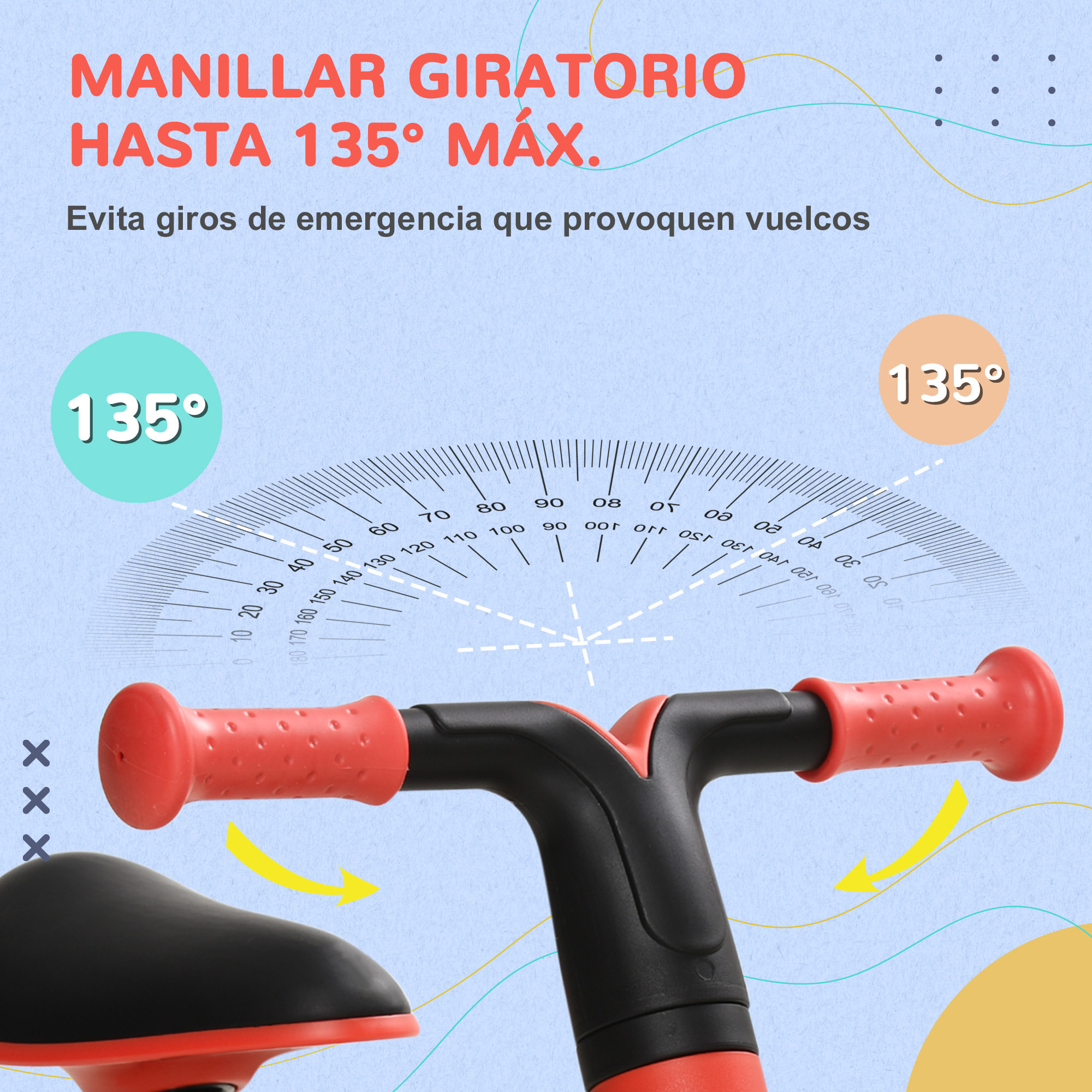 Bicicleta sin Pedales para Niños de + 18 Meses Triciclo Infantil para Bebé con Sillín Ajustable en 30-36,5 cm Ruedas de Ø19 cm Carga 25 kg 66,5x34x46,5 cm Rojo