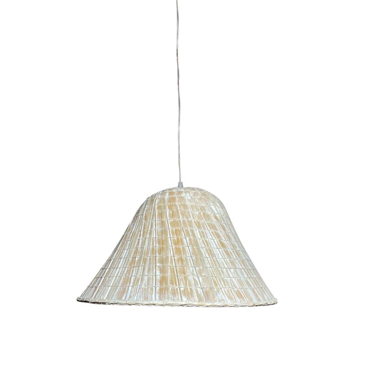 Suspension en feuilles de palmier blanche 40cm MAA