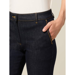 Oltre - Jeans regular con strass - Blu