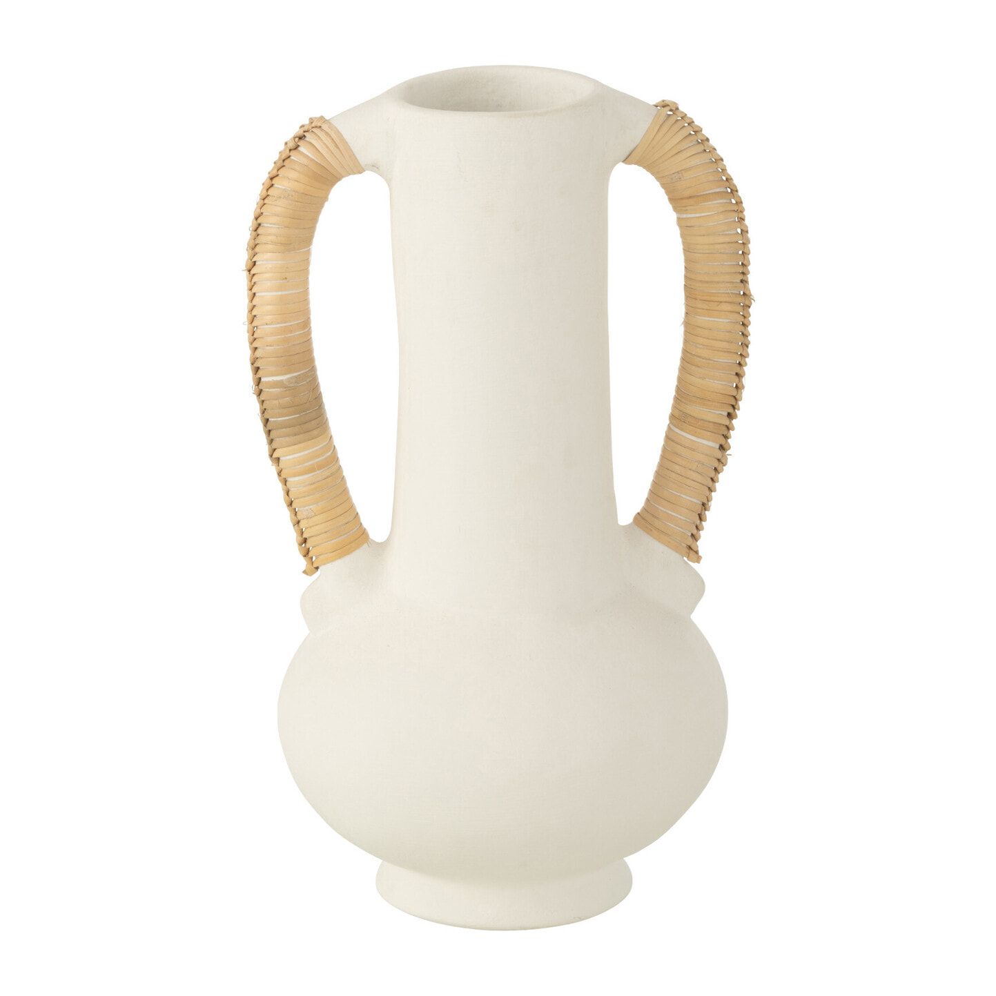 J-Line Vase Amphore Leo Terracotta Blanc/Naturel