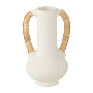 J-Line Vase Amphore Leo Terracotta Blanc/Naturel