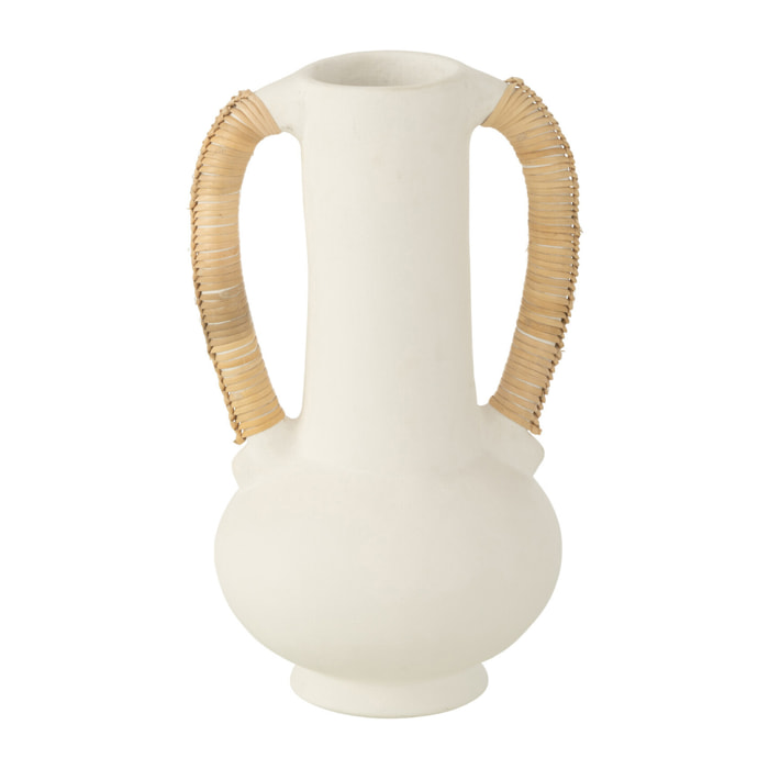 J-Line Vase Amphore Leo Terracotta Blanc/Naturel
