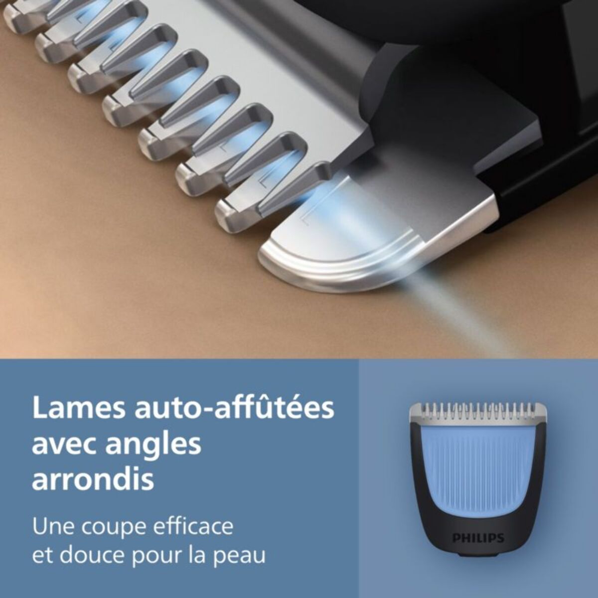 Tondeuse barbe PHILIPS BT3620/15 Series 3000, molette réglable, 40 hauteurs de coupe, précision 0,5 mm, autonomie 70 mn