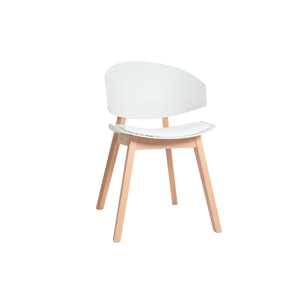 Chaises scandinaves blanc et bois clair (lot de 2) BLOEM