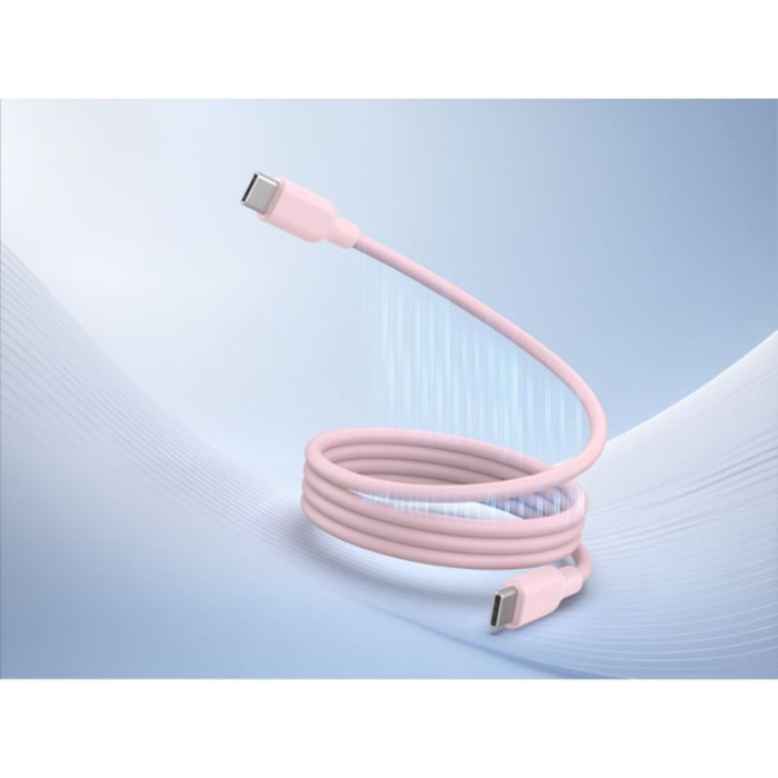 Câble de charge ESSENTIELB vers USB-C silicone magnétique 1M Rose