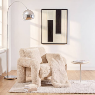 Fauteuil Elyon fourrure H.72cm beige