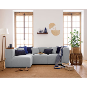 Arty - module d'assise droit - en tissu mailles 3D - Gris clair