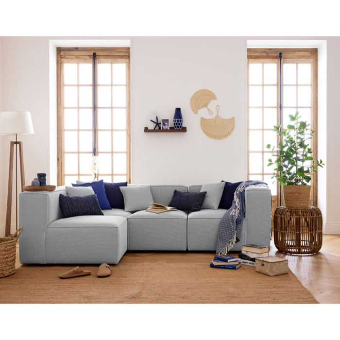 Arty - module d'assise droit - en tissu mailles 3D - Gris clair