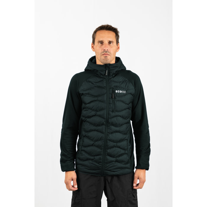 Abrigo para hombre ECOON ECOActive Hybrid Insulated Jacket with cap - Verde Oscuro