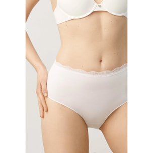 Slip a vita alta in cotone bianco