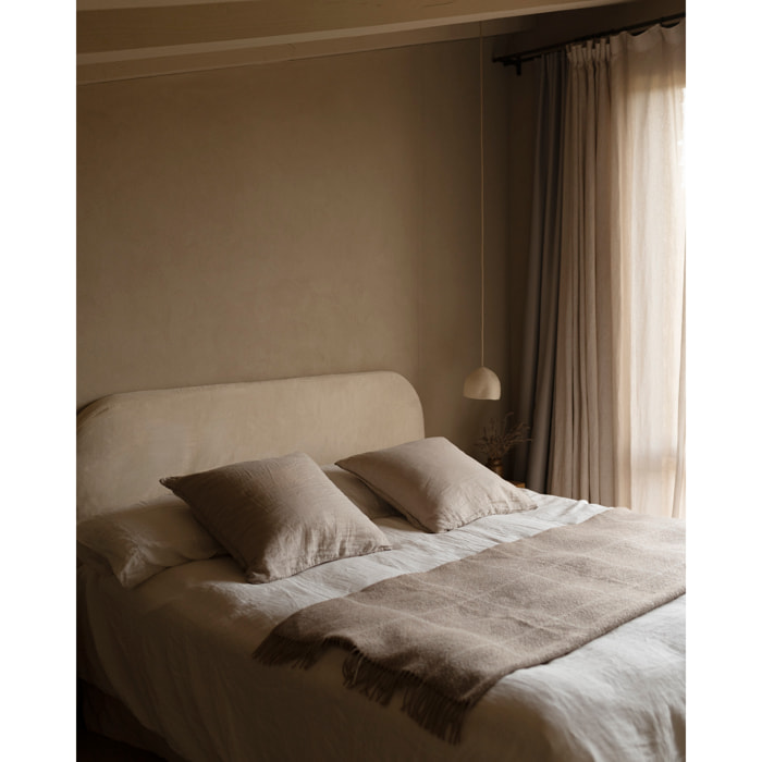 Tête de lit déhoussable en velours côtelé beige en différentes tailles