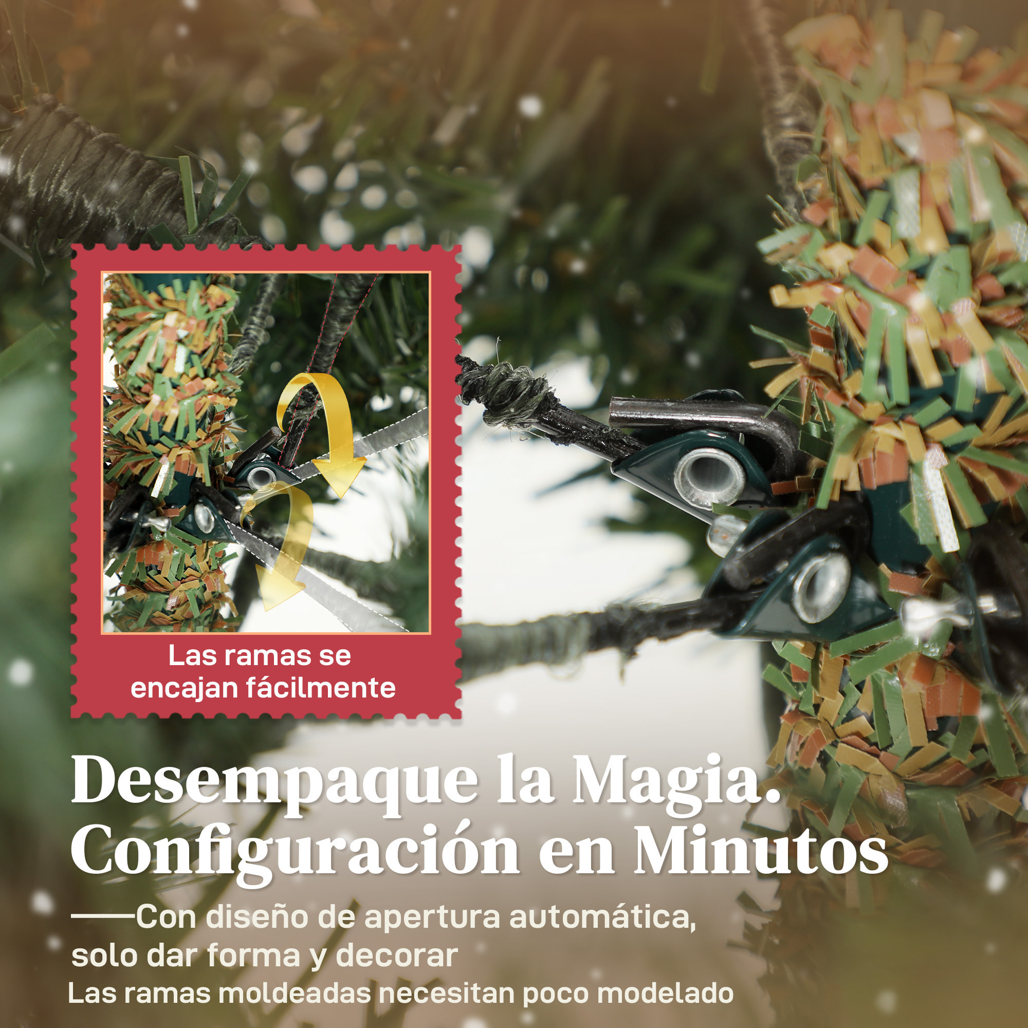 Árbol de Navidad Artificial 150 cm, Árbol de Navidad con 1186 Ramas Densas, Soporte Metálico Plegable, Fácil Montaje, para Salón, Interior, Verde