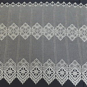 Brise bise en macramé au style graphique - Ecru