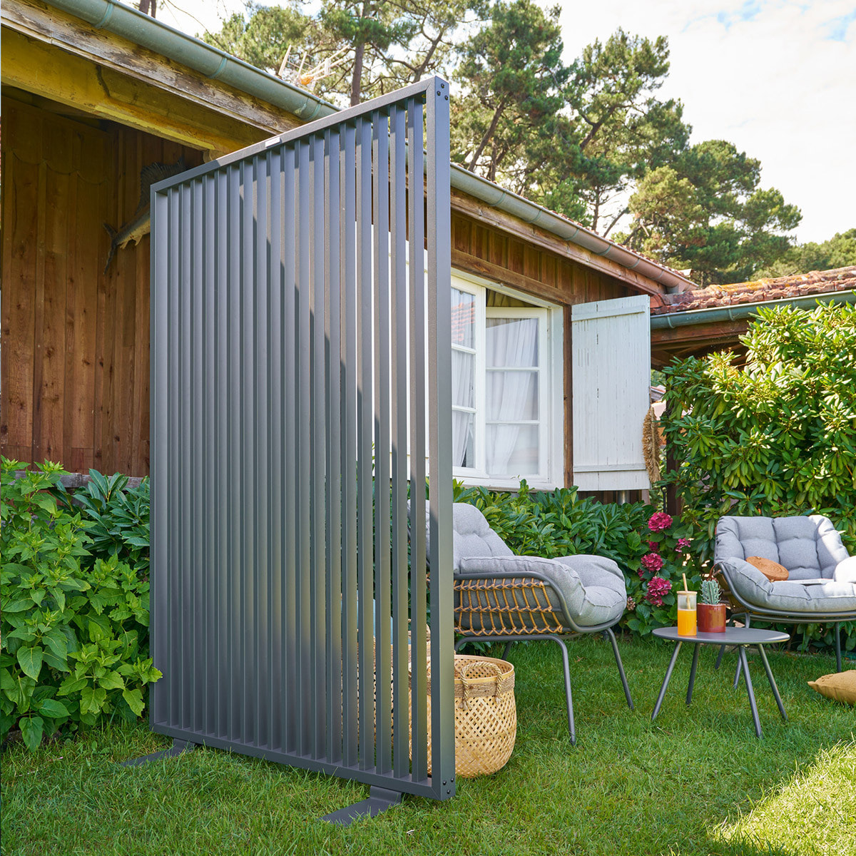 Brise-vue "Zupta" graphite en aluminium