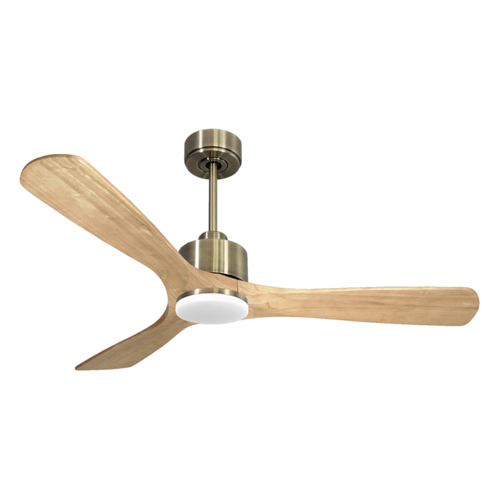 Ventilateur de plafond Réversible  Thermostat Dimmable Wifi Moteur à courant continu Toits en pente Télécommande Lumière à trois tons Hypersilence Mémoire
