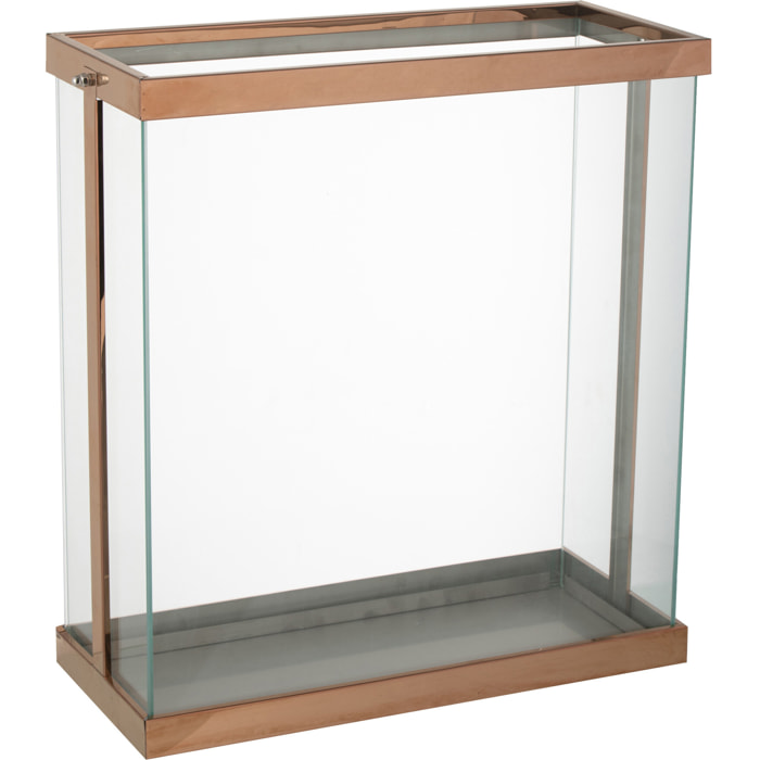 J-Line lanterne Rectangle Enma - fer/verre - cuivre - large