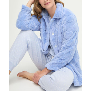Conjunto mujer de pijama con bata corazones