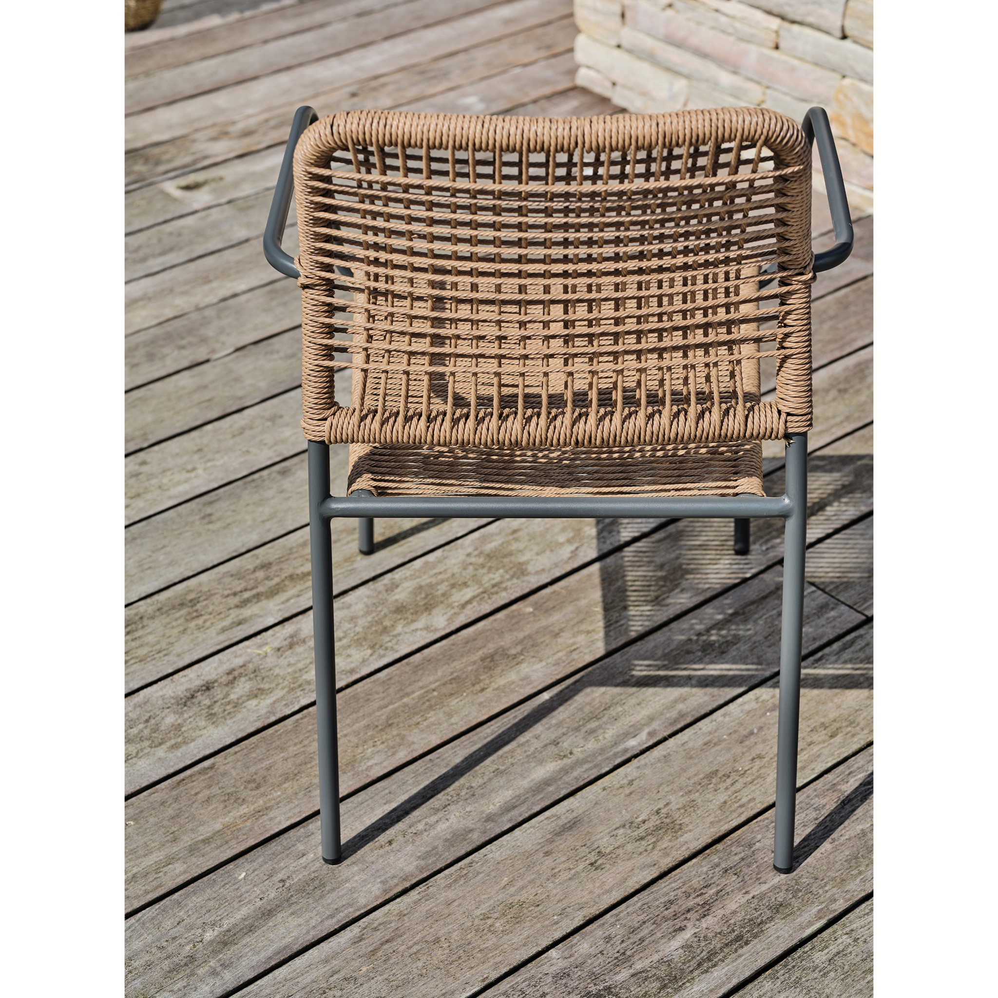 LOUISE - Ensemble repas de jardin 2 places en acier