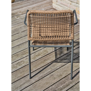 LOUISE - Ensemble repas de jardin 2 places en acier