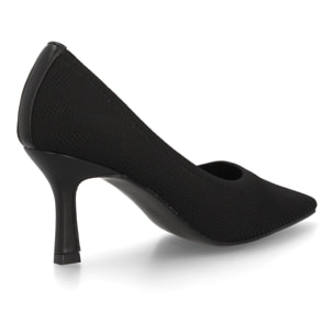 Zapato salón para mujer con tacón, punta fina y tejido elástico