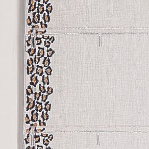 Voilage modulable brodé panthère - Blanc