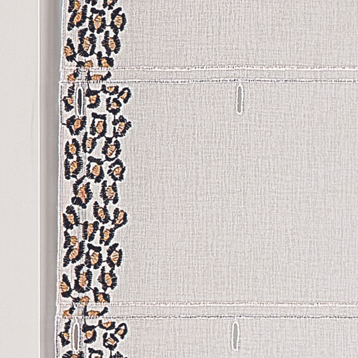 Voilage modulable brodé panthère - Blanc