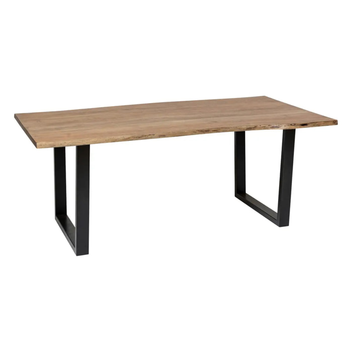 Table à manger "Skidal" en métal & acacia L200cm marron